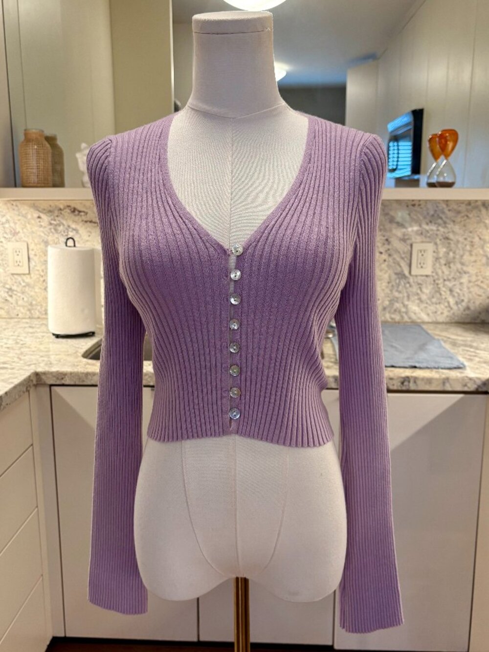 Sincerely Jules Lavender Ribbed Cardigan